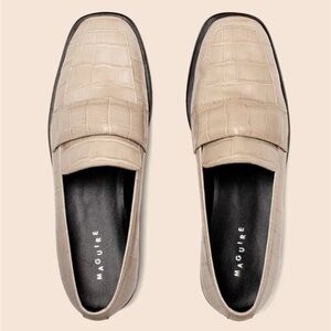 Maguire Sada Cream Loafers Size 38 Hand Made In Spain 7.5